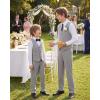 imageWULFUL Boys Suits 5Pieces Formal Slim Fit Tuxedo Suit SetTeen Suits for Wedding Ring Bearer Church OutfitLight Grey