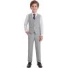 imageWULFUL Boys Suits 5Pieces Formal Slim Fit Tuxedo Suit SetTeen Suits for Wedding Ring Bearer Church OutfitLight Grey