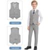 imageWULFUL Boys Suits 5Pieces Formal Slim Fit Tuxedo Suit SetTeen Suits for Wedding Ring Bearer Church OutfitLight Grey