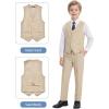 imageWULFUL Boys Suits 5Pieces Formal Slim Fit Tuxedo Suit SetTeen Suits for Wedding Ring Bearer Church OutfitLight Khaki