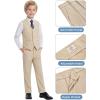 imageWULFUL Boys Suits 5Pieces Formal Slim Fit Tuxedo Suit SetTeen Suits for Wedding Ring Bearer Church OutfitLight Khaki