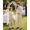 imageWULFUL Boys Suits 5Pieces Formal Slim Fit Tuxedo Suit SetTeen Suits for Wedding Ring Bearer Church OutfitLight Khaki
