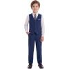 imageWULFUL Boys Suits 5Pieces Formal Slim Fit Tuxedo Suit SetTeen Suits for Wedding Ring Bearer Church OutfitNavy