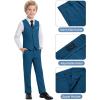 imageWULFUL Boys Suits 5Pieces Formal Slim Fit Tuxedo Suit SetTeen Suits for Wedding Ring Bearer Church OutfitSea Blue