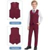 imageWULFUL Boys Suits 5Pieces Formal Slim Fit Tuxedo Suit SetTeen Suits for Wedding Ring Bearer Church OutfitWine Red