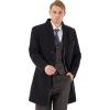 imageWULFUL Men Wool Trench Coat Slim Fit Winter CoatBlack038