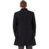 imageWULFUL Men Wool Trench Coat Slim Fit Winter CoatBlack038