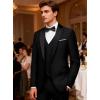 imageWULFUL Mens 3 Piece Suits Slim Fit Tuxedo Suit Set One Button Shawl Lapel Blazer Jacket Vest Pants Set for Prom BusinessBlacknotch Lapel