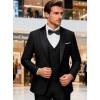 imageWULFUL Mens 3 Piece Suits Slim Fit Tuxedo Suit Set One Button Shawl Lapel Blazer Jacket Vest Pants Set for Prom BusinessBlacknotch Lapel