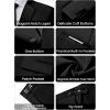 imageWULFUL Mens 3 Piece Suits Slim Fit Tuxedo Suit Set One Button Shawl Lapel Blazer Jacket Vest Pants Set for Prom BusinessBlacknotch Lapel