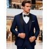 imageWULFUL Mens 3 Piece Suits Slim Fit Tuxedo Suit Set One Button Shawl Lapel Blazer Jacket Vest Pants Set for Prom BusinessNavynotch Lapel