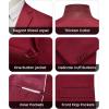 imageWULFUL Mens Slim Fit 2 Piece Suit One Button Solid Blazer Business Party Jacket Vest Pants SetWine Red
