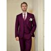 imageWULFUL Mens Slim Fit Suit One Button 3Piece Blazer Dress Business Wedding Party Jacket Vest amp PantDark Red