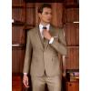 imageWULFUL Mens Slim Fit Suit One Button 3Piece Blazer Dress Business Wedding Party Jacket Vest amp PantLight Brown
