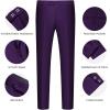 imageWULFUL Mens Slim Fit Suit One Button 3Piece Blazer Dress Business Wedding Party Jacket Vest amp PantPurple