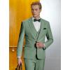 imageWULFUL Mens Slim Fit Suit One Button 3Piece Blazer Dress Business Wedding Party Jacket Vest amp PantSage Greennew