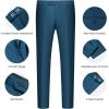 imageWULFUL Mens Slim Fit Suit One Button 3Piece Blazer Dress Business Wedding Party Jacket Vest amp PantTeal Blue