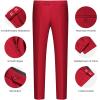 imageWULFUL Mens Slim Fit Suit One Button 3Piece Blazer Dress Business Wedding Party Jacket Vest amp PantWine Red