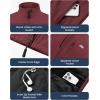 imageWULFUL Mens Windproof Lightweight Golf Vest Outerwear with Pockets Softshell Sleeveless Jacket for Running Hiking SportsWine Red