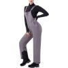 imageWULFUL Womens Insulated Snow Bibs Waterproof Winter Ski Pants Snowboarding OverallsDark Grey