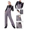 imageWULFUL Womens Insulated Snow Bibs Waterproof Winter Ski Pants Snowboarding OverallsDark Grey
