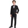 imageWULFUL Boys Slim Fit Formal Suit Set2 Piece Suit for Boys Teens Wedding Casual Summer OutfitBlack