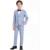 imageWULFUL Boys Slim Fit Formal Suit Set3 Piece Suit with Extra Bow Tie for Boys Teens Wedding Casual Summer OutfitLight Blue