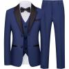 imageWULFUL Boys Suits 5Piece Tuxedo Suit Set Jacket Pants Shirt Vest amp Bow Tie for Kids Wedding Ring Bearer PartyNavy