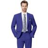 imageWULFUL Mens Slim Fit 2 Piece Suit One Button Solid Blazer Business Party Jacket Vest Pants SetRoyal Blue