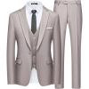 imageWULFUL Mens Slim Fit Suit One Button 3Piece Blazer Dress Business Wedding Party Jacket Vest amp Pant