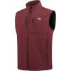 imageWULFUL Mens Windproof Lightweight Golf Vest Outerwear with Pockets Softshell Sleeveless Jacket for Running Hiking SportsWine Red