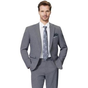 imageWULFUL Mens Slim Fit 2 Piece Suit One Button Solid Blazer Business Party Jacket Vest Pants SetDark Grey