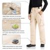 imageWULFUL Mens Waterproof Insulated Ski Snow Pants Winter Snowboarding Cargo Pants with MultiPocketsLight Khaki
