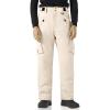 imageWULFUL Mens Waterproof Insulated Ski Snow Pants Winter Snowboarding Cargo Pants with MultiPocketsLight Khaki