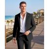 imageWULFUL Mens 2 Piece Slim Fit Suit Set One Button Casual Blazer Jacket Pants SetClassic Fit Suits for Men Wedding BusinessBlack