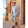 imageWULFUL Mens 2 Piece Slim Fit Suit Set One Button Casual Blazer Jacket Pants SetClassic Fit Suits for Men Wedding BusinessLight Gray