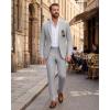 imageWULFUL Mens 2 Piece Slim Fit Suit Set One Button Casual Blazer Jacket Pants SetClassic Fit Suits for Men Wedding BusinessLight Gray