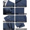 imageWULFUL Mens 2 Piece Slim Fit Suit Set One Button Casual Blazer Jacket Pants SetClassic Fit Suits for Men Wedding BusinessNavy