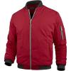 imageWULFUL Mens Casual Lightweight Jacket Softshell Flight Bomber Jacket Varsity WindbreakerDark Redthick
