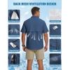 imageWULFUL Mens Sun Protection Fishing Shirts UPF 50 Lightweight Quick Dry Cooling Short Sleeve Shirts for Work Hiking SafariBlue