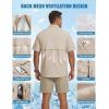imageWULFUL Mens Sun Protection Fishing Shirts UPF 50 Lightweight Quick Dry Cooling Short Sleeve Shirts for Work Hiking SafariKhaki