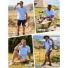 imageWULFUL Mens Sun Protection Fishing Shirts UPF 50 Lightweight Quick Dry Cooling Short Sleeve Shirts for Work Hiking SafariLight Blue