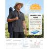 imageWULFUL Mens Sun Protection Fishing Shirts UPF 50 Lightweight Quick Dry Cooling Short Sleeve Shirts for Work Hiking SafariShadow Grey