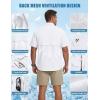 imageWULFUL Mens Sun Protection Fishing Shirts UPF 50 Lightweight Quick Dry Cooling Short Sleeve Shirts for Work Hiking SafariWhite