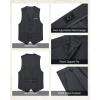 imageWULFUL Boys 5 Pieces Tuxedo Suit Set Kids Suits Shawl Collar Jacket Pant Vest and Bow Tie for Wedding Ring Bearer Party PromDark Grey