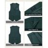 imageWULFUL Boys 5 Pieces Tuxedo Suit Set Kids Suits Shawl Collar Jacket Pant Vest and Bow Tie for Wedding Ring Bearer Party PromDeep Green