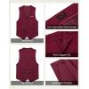 imageWULFUL Boys 5 Pieces Tuxedo Suit Set Kids Suits Shawl Collar Jacket Pant Vest and Bow Tie for Wedding Ring Bearer Party PromWine Red
