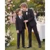 imageWULFUL Boys Formal Suit SetSlim Fit Tuxedo Wedding Suit 616 Years with Adjustable WaistBlack