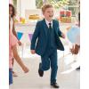 imageWULFUL Boys Formal Suit SetSlim Fit Tuxedo Wedding Suit 616 Years with Adjustable WaistBlue