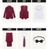 imageWULFUL Boys Formal Suit SetSlim Fit Tuxedo Wedding Suit 616 Years with Adjustable WaistRed